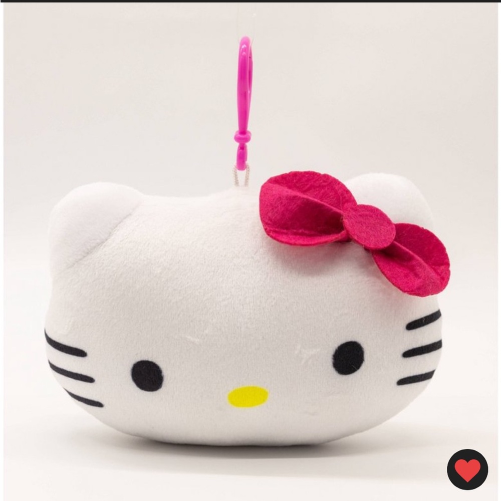 NWT hello kitty face plush keychain